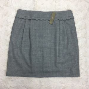 J. Crew Scallop Trim Wool Mini Size 8 NWT